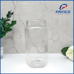 Hũ PET lục giác 1050ml - Hũ lục giác bao bì thực phẩm - Hũ nhựa đựng thực phẩm
