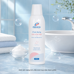 Chai đựng sữa rửa mặt 300ml trong phòng tắm xanh