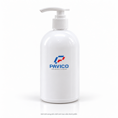 Chai dầu gội PET 500ml trắng sứ cổ 24mm vòi nhấn trắng Pavico