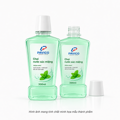 Bộ 2 chai nước súc miệng Pavico trong suốt cho nước súc miệng xanh lá