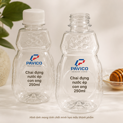 2 chai đựng nước ép con ong 250ml