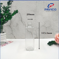Chai PET  vuông 100ml - 20mm - 13g