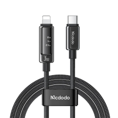Cáp Sạc Mcdodo Vision Màn Hình OLED | Type-C to Ln 36W, Hợp Kim Kẽm, Dây Dù Bền Bỉ