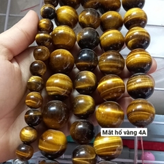 Một hạt đá mắt hổ 8-10-12-14-16-18-20mm vàng nâu 4A