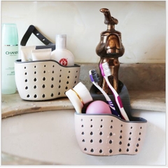Giỏ nhựa đựng đồ đa năng nhỏ gọn có lỗ thoát nước treo bồn rửa nhà bếp, phòng tắm vệ sinh loại dày tốt