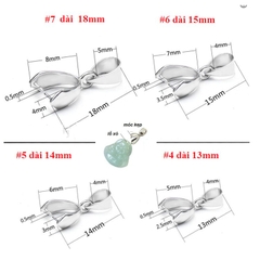 10 kẹp mặt dây chuyền bằng đồng đủ size