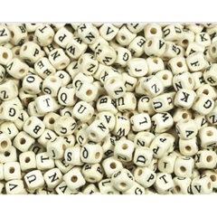 10-20 hạt gỗ vuông in chữ nhiều màu 8mm-10mm (6gam)