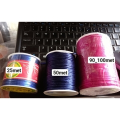 Cuộn 30-100m dây tim 2.5m Đài Loan hàng nhập khẩu loại đẹp nhiều màu để chọn, dây đan vòng tay, dây thắt vòng,vòng cổ