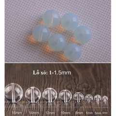 100gam hạt đá nhân tạo làm vòng trắng xanh 4mm-6mm- 8mm-10mm