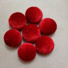 10 Nút dán vải nhung đỏ và xanh đen 15mm