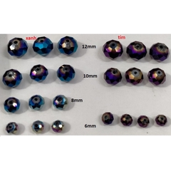 100-500gam hạt pha lê nhựa bánh cam lấp lánh 8mm làm vòng tay, vòng cổ, túi xách