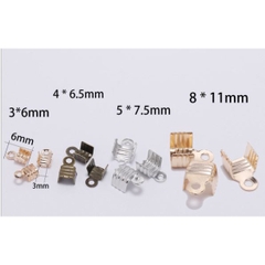 100 cái kẹp 2 lá nối đầu khoá làm vòng tay , vòng cổ vân sọc dùng cho dây size 1.5-2-3mm (p182-21)