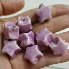 5 ngôi sao gốm sứ có lỗ xỏ màu tím 18mn