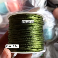 Cuộn 30-100m dây tim 2.5m Đài Loan hàng nhập khẩu loại đẹp nhiều màu để chọn, dây đan vòng tay, dây thắt vòng,vòng cổ