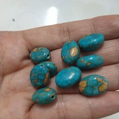 10viên đá màu xanh ngọc lam 10x15mm