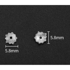 đế hoa ốp hạt bạc 925 -size 5.8mm mã 752