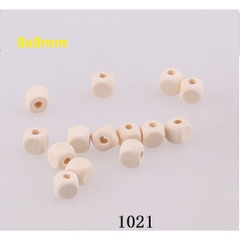 25/50/100gam hạt gỗ vuông màu kem size 8mm- 10mm làm đồ chơi, trang trí handmade
