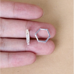 charm lục giác bạc thái 925 trang trí hạt size 9mm