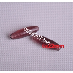 15gam (10 hạt) đá thủy tinh nhân tạo lu thống 6x22mm (có 9 màu) có lỗ xỏ làm vòng