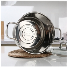 Nồi Inox 304 size 26cm cao  17cm phù hợp nấu nước hầm, nước lèo, soup... dùng các loại bếp , kể cả bếp từ