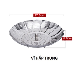 Vỉ hấp  inox đa năng, XẾP GỌN tiện lợi CÓ 3 SIZE ĐỂ CHỌN, giá hấp cách thủy