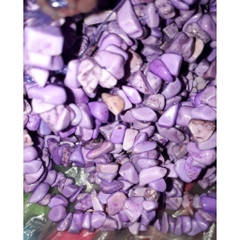 Đá ngọc lam vụn màu tím nhạt dây 20/40/80cm thiên nhiên làm trang sức handmade