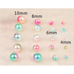 35-70 hạt nhựa , hạt cườm, hạt bẹt KHÔNG lỗ 6-8mm (gói 10gam) đa sắc, màu loang trang trí lọ trang điểm, làm thủ công