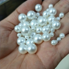 25gam hạt nhựa ngọc trai không lỗ màu trắng 4/5/8/10mm