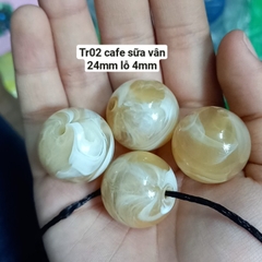 25gam hạt tròn nhựa vân giá đá size to 24mm lỗ xỏ 4mmn làm trang sức,trang trí thủ công