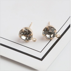 10 chốt làm hoa tai đinh đá có móc treo size 4-5-6-8mm