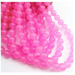 95 viên đá chalcedony TN hồng tươi 4mm/ thêm size 6/8/10/12mm