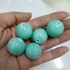 2 viên gốm sứ tròn xanh 22mm