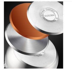 Nồi 6 lit 3 lớp đáy từ Inox 304 dáng cao nấu soup , nước lèo, luộc gà...  LC-0193 (nồi trống đồng)