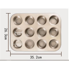 Khuôn nướng bánh Cupcake, bánh Muffin 4 ô / 6 ô /12 ô chống dính