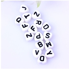 set 5/10/25GAM Hạt Chữ Cái trái tim nền trắng chữ đủ màu