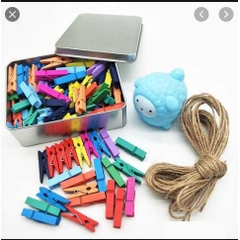 10-20 kẹp gỗ treo ảnh  nhiều size để chọn +5met dây treo