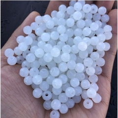 25 -100gam Hạt đá thủy tinh màu trắng gạo đủ size 6-8-10-12mm (màu 17)