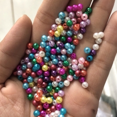 0.1-0.5kg hạt cườm, hạt bẹt, hạt châu nhựa đủ màu nhiều size 4-6-8-10-12mm  có lỗ xỏ