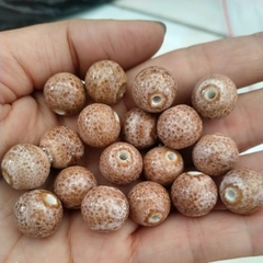 5viên đá gốm sứ nâu chấm bi 12mn