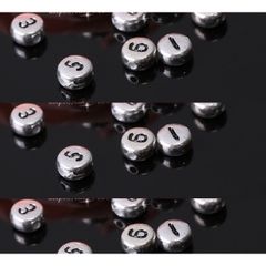 (Loại đẹp) 20 Hạt chữ số tròn, phép tính 4x7mm các màu làm vòng, dây đeo khẩu trang....