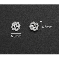 đế hoa ốp hạt bạc 925 -size 6.5mm mã 764