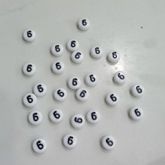(Loại đẹp) 20 Hạt chữ số tròn, phép tính 4x7mm các màu làm vòng, dây đeo khẩu trang....