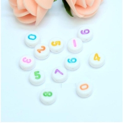 set 5-25gam Hạt Chữ số tròn nhiều màu 4x7mm