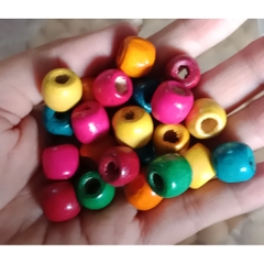 (P118-36) 25-100gam hạt gỗ 11x12mm & 16x17mm lỗ lớn dùng làm đồ chơi, trang trí