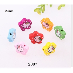 10 hạt hoa gỗ nhiều kiểu để chọn làm đồ chơi, trang sức, trang trí DIY -mã 2001-2007