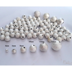 gói 10-20 charm bi đồng nhám màu bạc 4-6-8-10-12-14ly