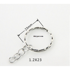 100 móc chia khóa viền gợn sóng các size 23mm-25mm-28mm