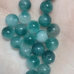 10 viên đá xanh trắng 8mm thiên nhiên