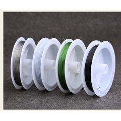 dây cáp, dây thép dẻo + chốt kẹp bi đầu dây 2.5mm xỏ hạt làm vòng, rèm màu xám