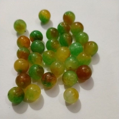 10 viên đá xanh vàng 8mm thiên nhiên